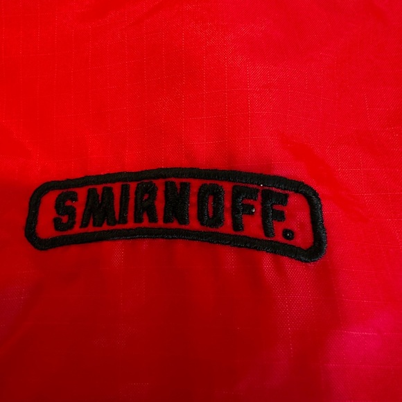 Vintage 90’s Harvard Square Smirnoff Mens Large Red Embroidered Logo Windbreaker - Picture 8 of 13